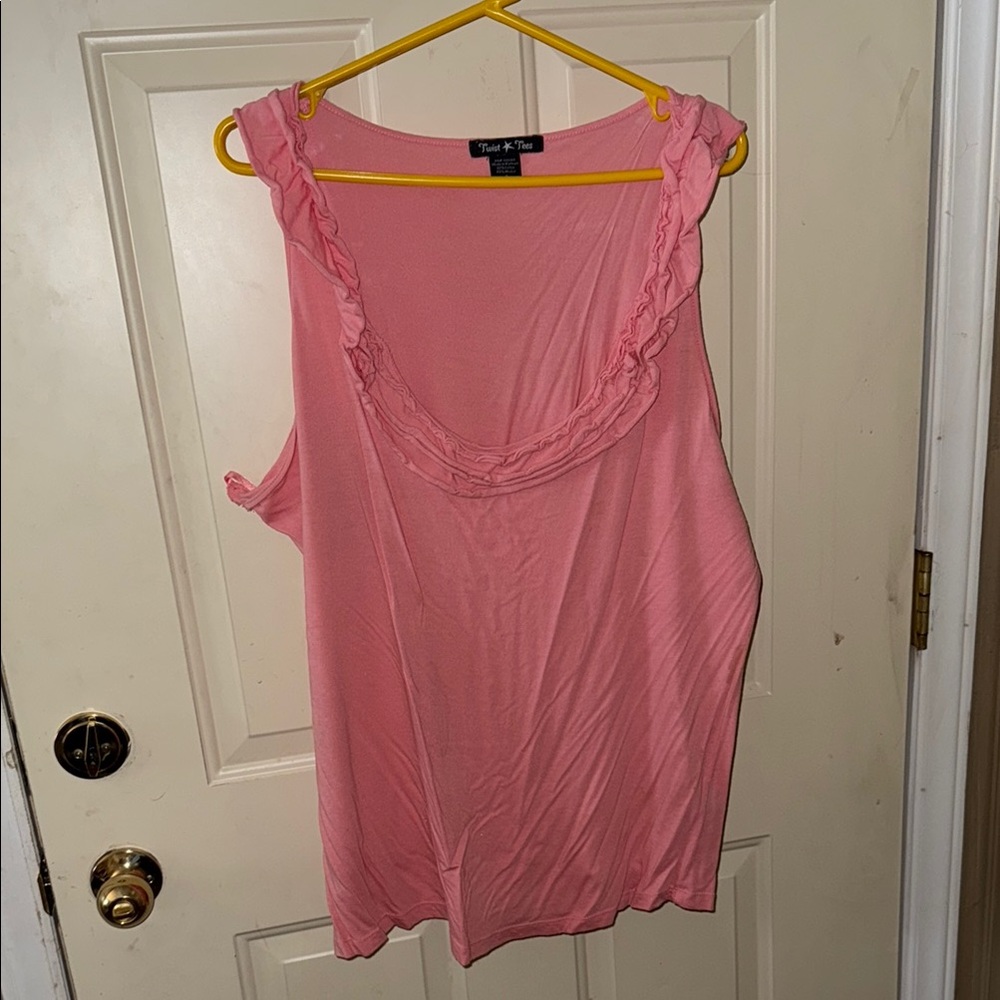 Torrid Pink Ruffled Tank Top